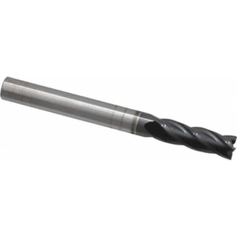 KYOCERA SGS 1/4, 3/4 LOC, 1/4 Shank Diam, 2-1/2 OAL, 4 Flute, Solid Carbide Square End Mill Single End, AlTiN Finish,...
